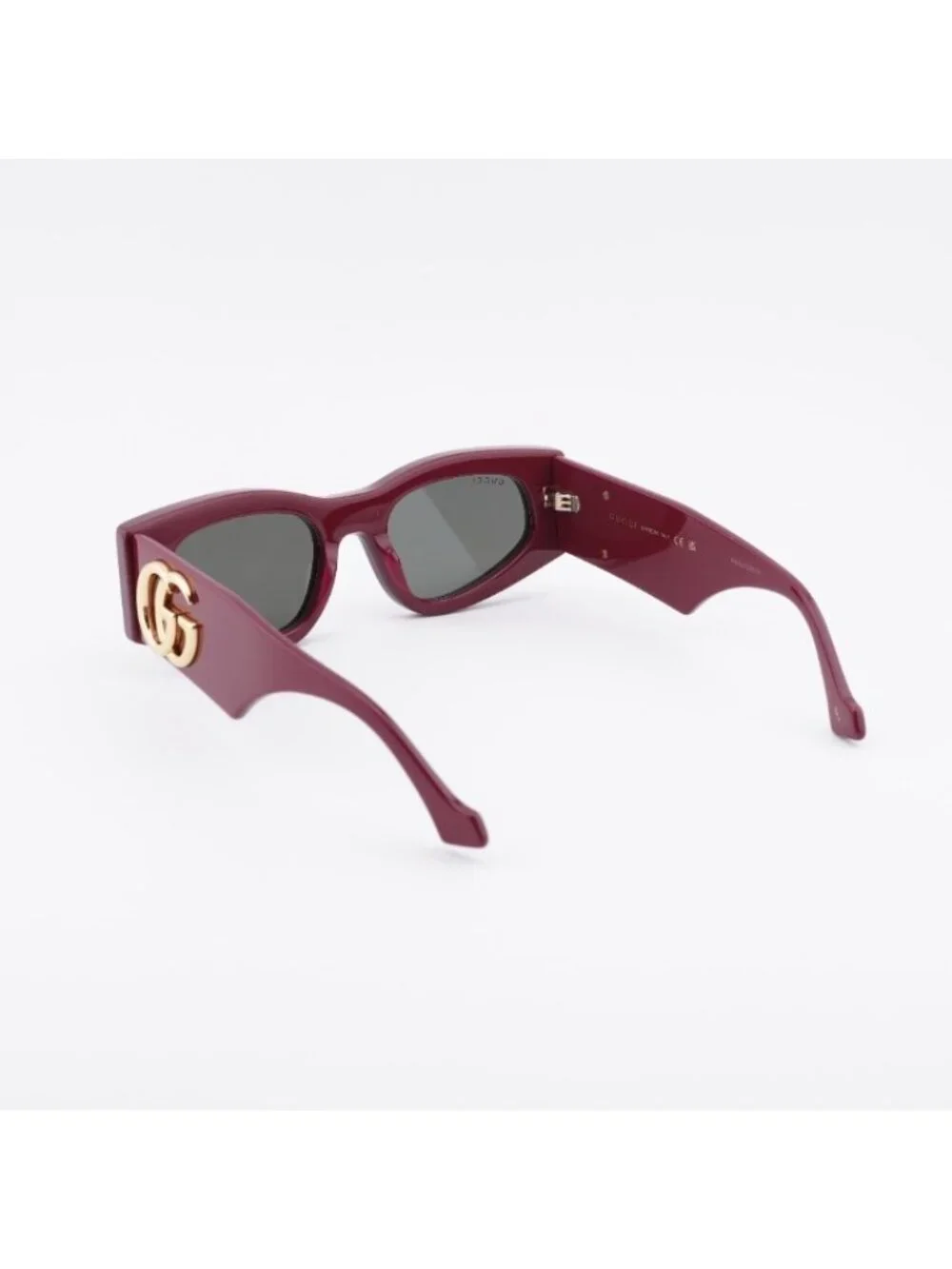 Gucci GG1754S 005 Sunglasses Burgundy Square Frame, Grey Lenses
